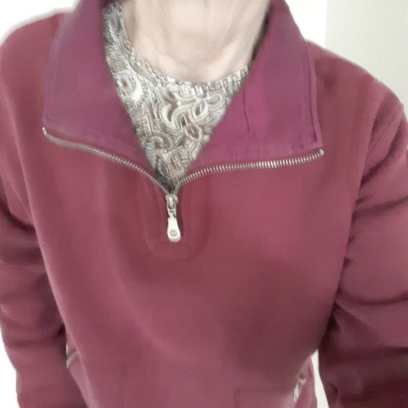 Burgundy 1/4 Zip Sweatshirt Sz PM - Picture 6 of 13